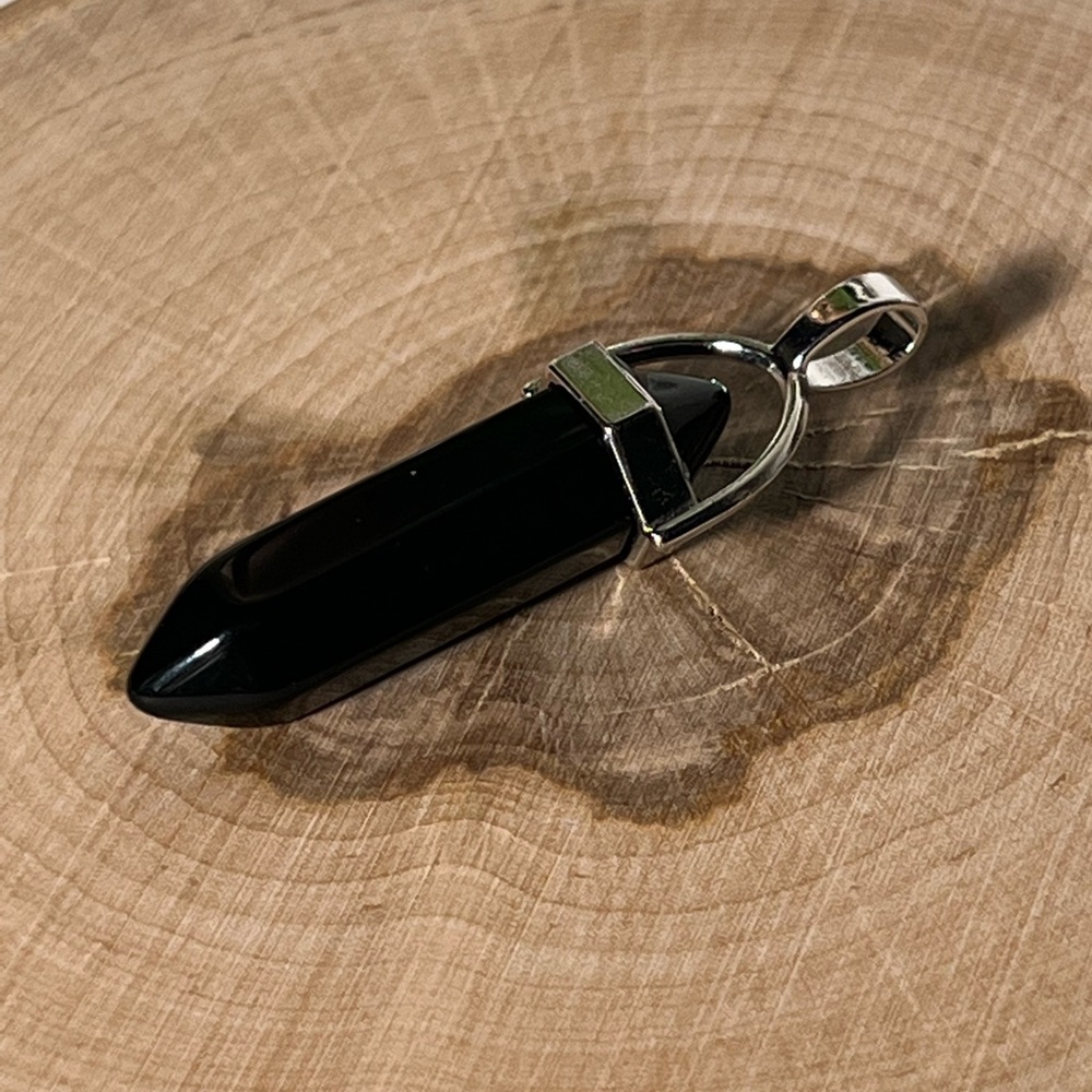 Silver and Black Stone Pendant